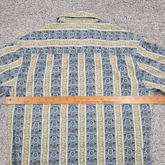 Hurley Shirt Mens Medium Blue Brown Button Hawaiian Surfer Y2K‎ Skater Western - Picture 7 of 9